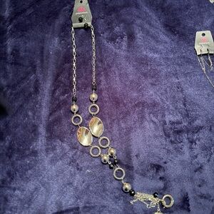 Elegant Silver and Black Necklace